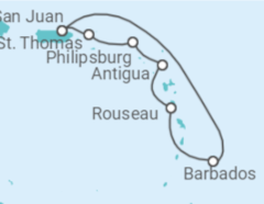 Itinerario del Crucero Islas Vírgenes - Eeuu, Saint Maarten, Antigua Y Barbuda, Barbados - Princess Cruises