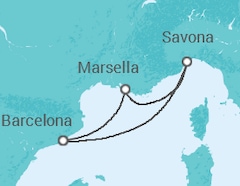 Itinerario del Crucero España, Francia - Costa Cruceros