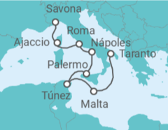 Itinerario del Crucero Malta, Túnez, Italia, Francia - Costa Cruceros
