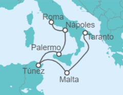Itinerario del Crucero Malta, Túnez, Italia - Costa Cruceros