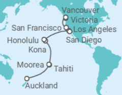 Itinerario del Crucero Polinesia Francesa, USA, Canadá - Princess Cruises