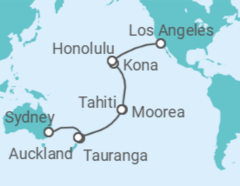 Itinerario del Crucero Nueva Zelanda, Polinesia Francesa, USA - Princess Cruises