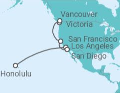 Itinerario del Crucero Alaska - Princess Cruises