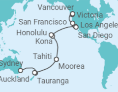 Itinerario del Crucero desde Sydney (Australia) a Vancouver (Canadá) - Princess Cruises