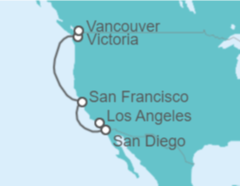 Itinerario del Crucero Alaska - Princess Cruises