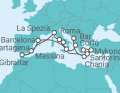 Itinerario del Crucero Gibraltar, España, Italia, Grecia, Turquía - Princess Cruises