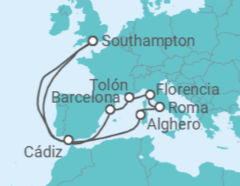 Itinerario del Crucero España, Francia, Italia - Princess Cruises