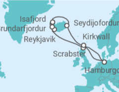 Itinerario del Crucero Islandia, Reino Unido - Costa Cruceros