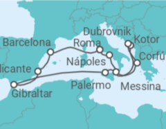 Itinerario del Crucero Italia, Montenegro, Croacia, Grecia, Gibraltar, España - Princess Cruises