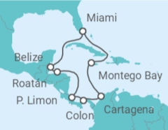 Itinerario del Crucero Jamaica, Colombia, Panamá, Costa Rica, Honduras, Belice - MSC Cruceros