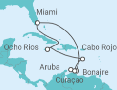 Itinerario del Crucero Bonaire, San Eustaquio y Saba, Aruba, Curaçao, Jamaica - MSC Cruceros