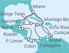 Itinerario del Crucero Curaçao, Aruba, Jamaica, Islas Caimán, México, USA, Colombia, Panamá, Costa Rica, Honduras, Belic... - MSC Cruceros