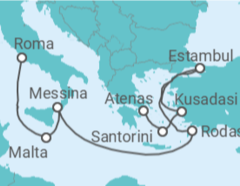 Itinerario del Crucero Grecia, Turquía, Italia, Malta - Princess Cruises