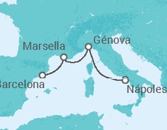 Itinerario del Crucero Francia, Italia - MSC Cruceros