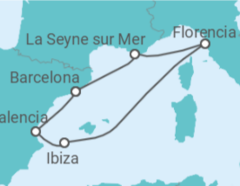 Itinerario del Crucero Italia, España - Cunard