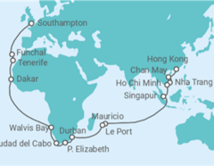 Itinerario del Crucero Vuelta al mundo - Cunard