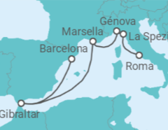 Itinerario del Crucero Gibraltar, Francia, Italia - Princess Cruises