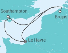 Itinerario del Crucero Francia, Bélgica - Cunard