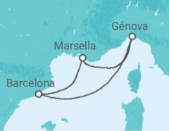 Itinerario del Crucero Francia, España - MSC Cruceros