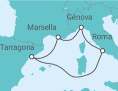 Itinerario del Crucero Italia, Francia - MSC Cruceros