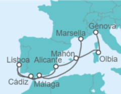 Itinerario del Crucero España, Portugal, Italia - MSC Cruceros