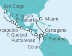 Itinerario del Crucero Colombia, Panamá, Costa Rica, México - NCL Norwegian Cruise Line