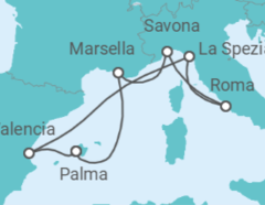 Itinerario del Crucero Italia, Francia, España - Costa Cruceros