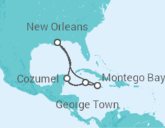 Itinerario del Crucero Jamaica, Islas Caimán, México - Carnival