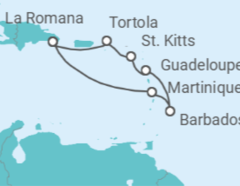 Itinerario del Crucero Martinica, Barbados, Guadalupe, Islas Vírgenes - Reino Unido - Costa Cruceros