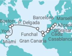 Itinerario del Crucero desde Marsella (Francia) a Miami (Florida) - MSC Cruceros