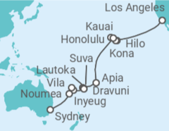 Itinerario del Crucero desde Los Ángeles (California) a Sydney (Australia) - Princess Cruises