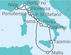 Itinerario del Crucero Italia, Malta - Silversea