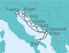Itinerario del Crucero Eslovenia, Montenegro, Italia, Croacia - Silversea