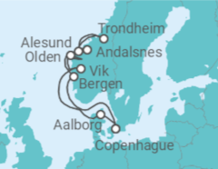 Itinerario del Crucero Noruega - Silversea
