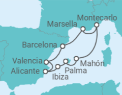 Itinerario del Crucero Francia, Mónaco, España - Silversea