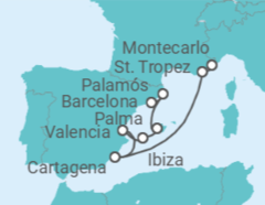 Itinerario del Crucero España, Francia - Silversea