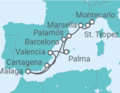 Itinerario del Crucero España, Francia - Silversea
