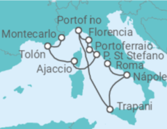 Itinerario del Crucero Francia, Italia - Silversea