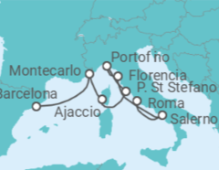 Itinerario del Crucero Italia, Francia, Mónaco - Silversea