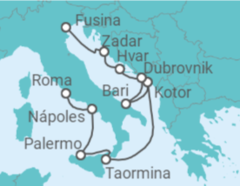 Itinerario del Crucero Italia, Montenegro, Croacia - Silversea