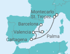 Itinerario del Crucero Francia, España - Silversea