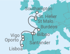 Itinerario del Crucero Francia, España, Portugal - Silversea