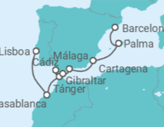 Itinerario del Crucero Marruecos, España, Gibraltar - Silversea