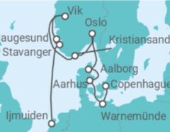 Itinerario del Crucero desde Copenhague (Dinamarca) a Ijmuiden (Amsterdam), Holanda - Silversea