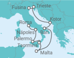 Itinerario del Crucero Italia, Montenegro, Malta - Silversea