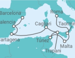 Itinerario del Crucero Italia, Malta, Túnez, España - Silversea