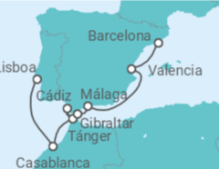 Itinerario del Crucero Marruecos, España, Gibraltar - Silversea