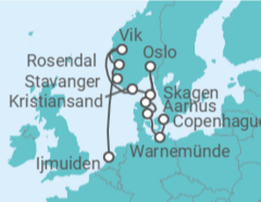 Itinerario del Crucero desde Ijmuiden (Amsterdam), Holanda a Copenhague (Dinamarca) - Silversea