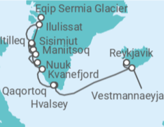 Itinerario del Crucero desde Reykjavik (Islandia) a Nuuk, Groenlandia - Silversea