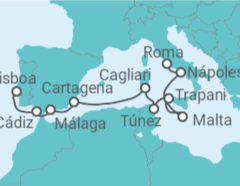Itinerario del Crucero desde Civitavecchia (Roma) a Lisboa - Silversea
